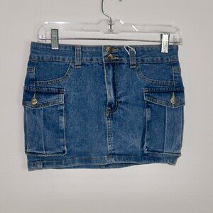 Denim Cargo Skirt